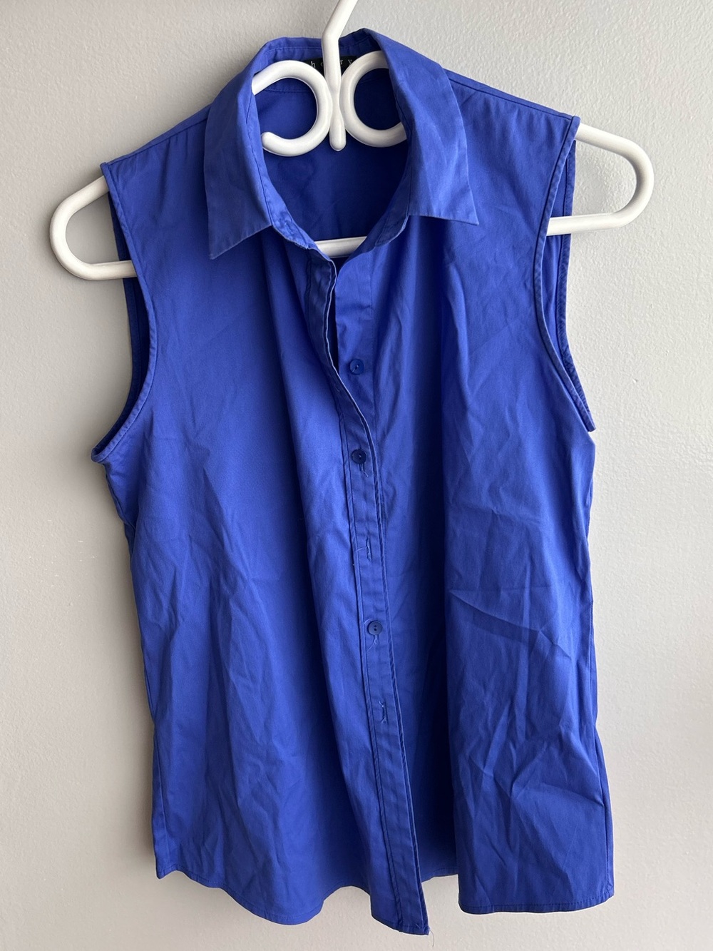 THEORY Sleeveless Button-Front Blouse - Royal Blue